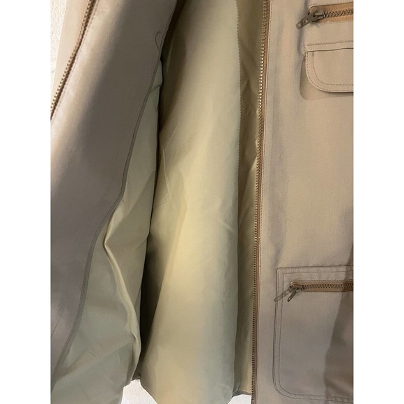 Vintage London Fog Military Field Style Safari Jacket Tan Zip Mens 40 Tan Rain - Picture 6 of 9